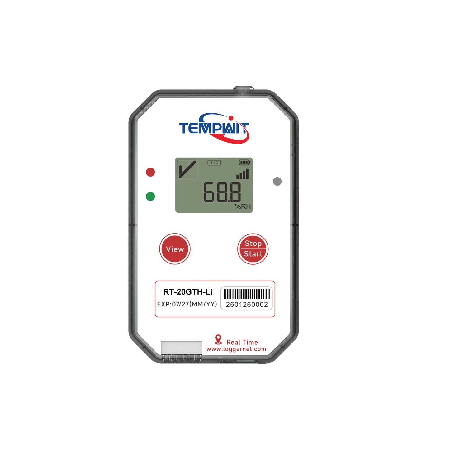 RT-20GTH-Li  Sinlge Use Real Time Data Logger